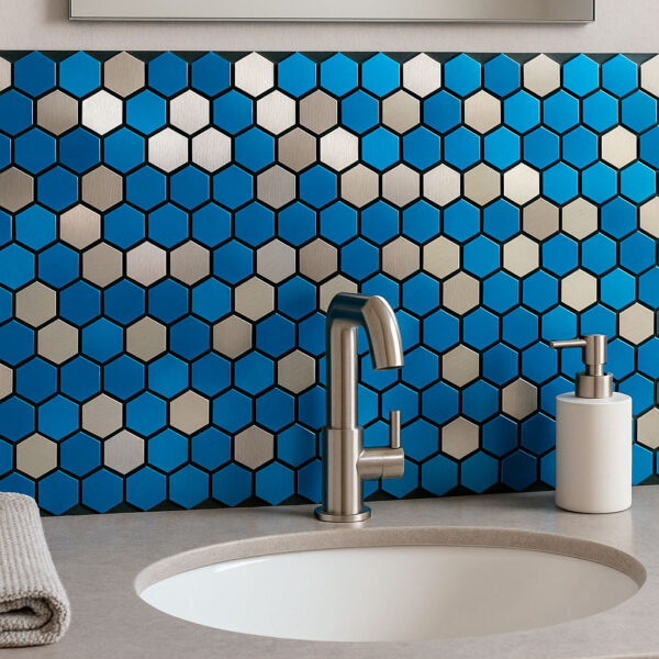 CENEFA Azul y plateado