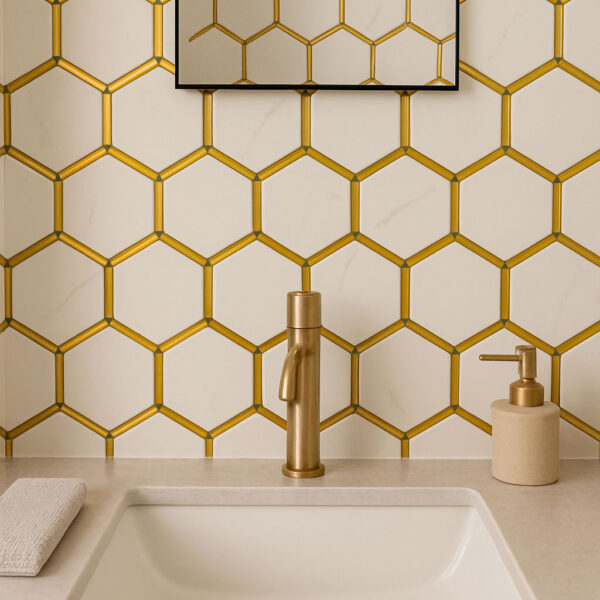 CENEFA Blanco y dorado